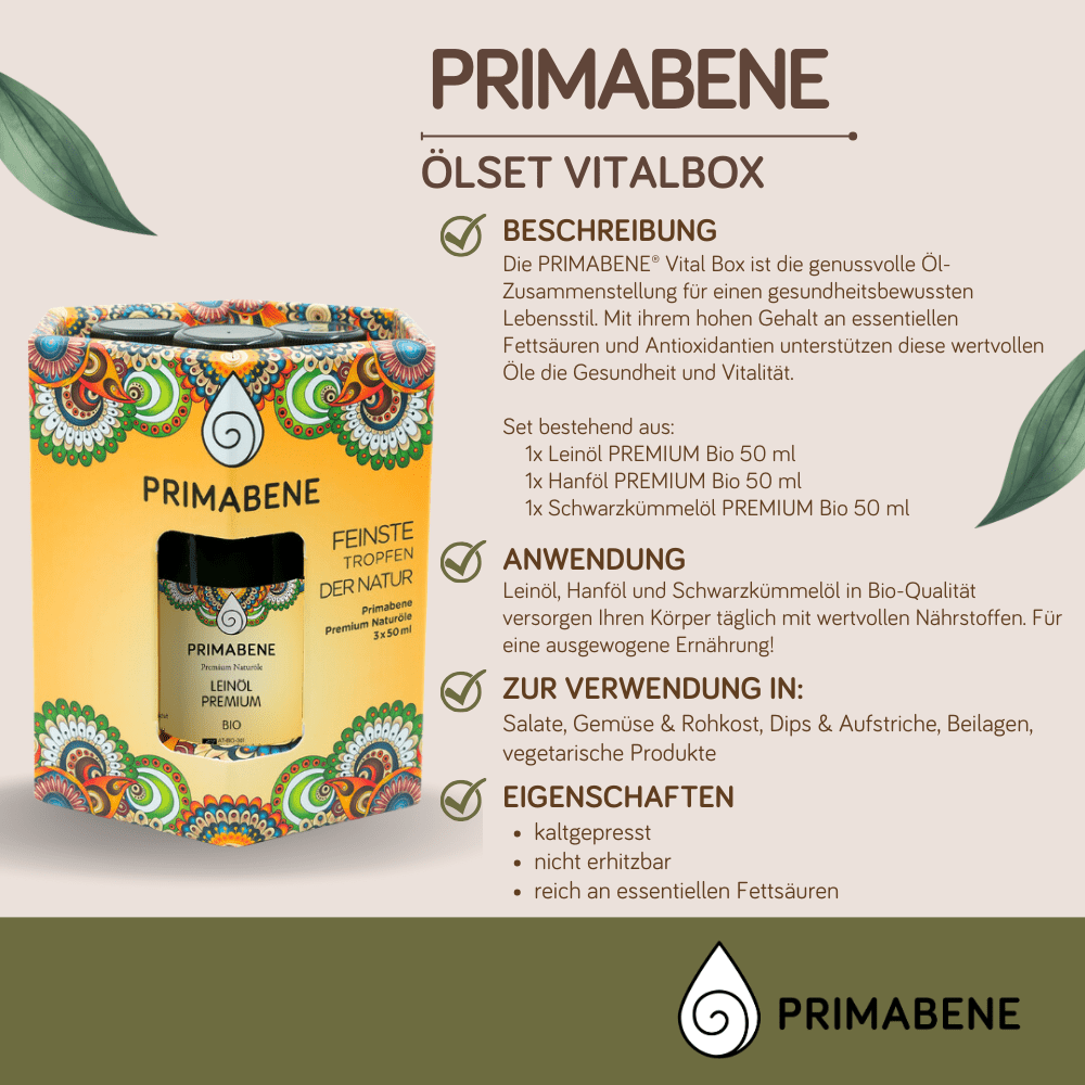 Bild von Ölset - Vitalbox, in der Primabene Geschenksbox